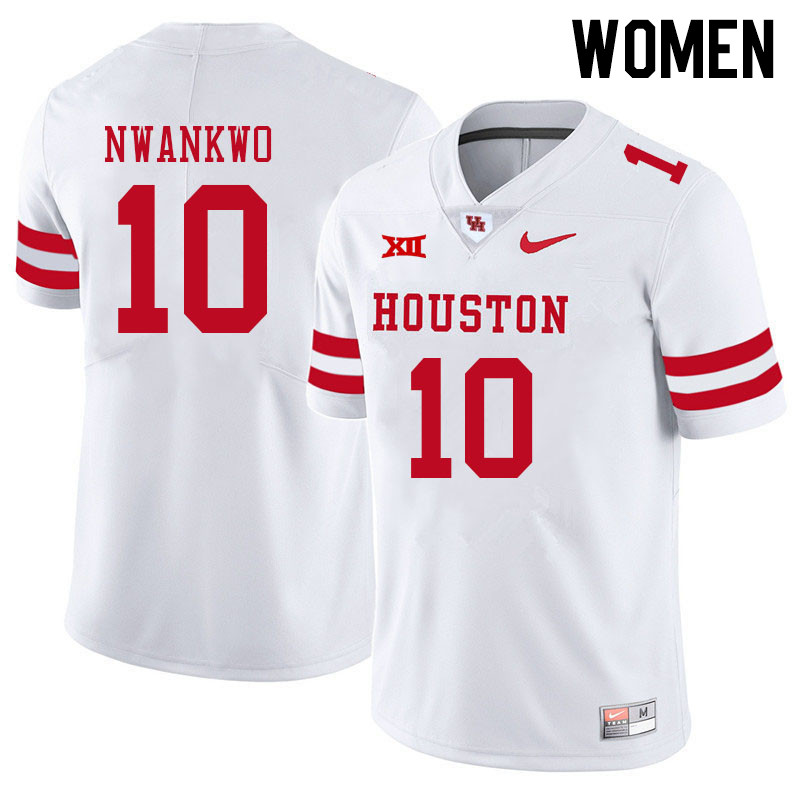 Women #10 Chidozie Nwankwo Houston Cougars College Big 12 Conference Football Jerseys Sale-White